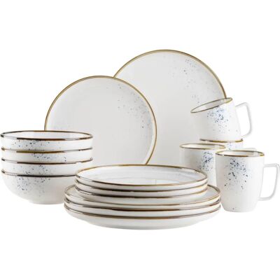 Ensemble de vaisselle Mäser Pintar - Porcelaine, Bleu, 16 pièces Ensemble de vaisselle Mäser Pintar - Porcelaine, Bleu, 16 pièces