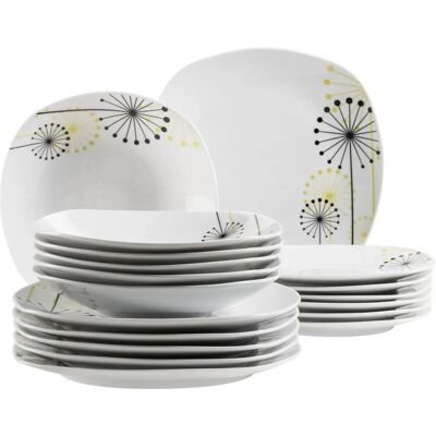 Mäser Vanesa Geschirrset - Blumenmuster, Weiß - 6 Personen Mäser Vanesa Geschirrset - Blumenmuster, Weiß - 6 Personen