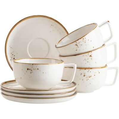 Mäser Porseleinen Koffiekopjes Set - Vintage Stijl - 8 stuks Mäser Porseleinen Koffiekopjes Set - Vintage Stijl - 8 stuks