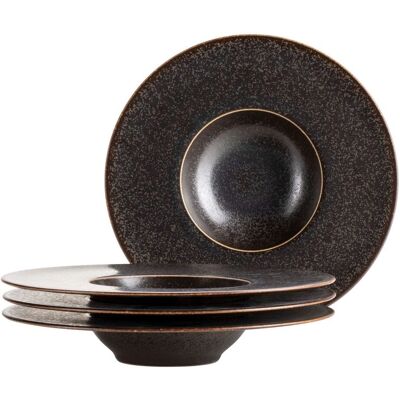 Assiette Gourmet MÄSER - Porcelaine, Noir, 25cm - Assiette de Service - Publicité Assiette Gourmet MÄSER - Porcelaine, Noir, 25cm - Assiette de Service - Publicité