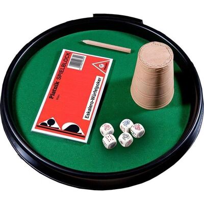 Piatnik Poker Set kehyksellä, Nopat, Nahkainen Muki - Lautapeli Piatnik Poker Set kehyksellä, Nopat, Nahkainen Muki - Lautapeli