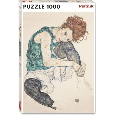 Piatnik Schiele - Siedząca kobieta z uniesionym kolanem - Puzzle Piatnik Schiele - Siedząca kobieta z uniesionym kolanem - Puzzle