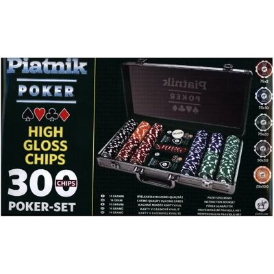 Piatnik - Profesjonalna Walizka Pokerowa 300 High Gloss Chips Piatnik - Profesjonalna Walizka Pokerowa 300 High Gloss Chips