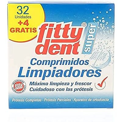Fittydent Comprimidos Limpiadores para Dentadura 32 Unidades - Tabletas de limpieza Fittydent Comprimidos Limpiadores para Dentadura 32 Unidades - Tabletas de limpieza