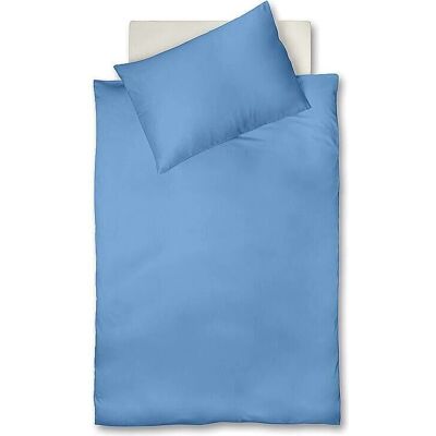 Fleuresse Satén Ropa de Cama Real Uni 70x90cm / 140x200cm Azul Celeste - Juego de Sábanas Fleuresse Satén Ropa de Cama Real Uni 70x90cm / 140x200cm Azul Celeste - Juego de Sábanas