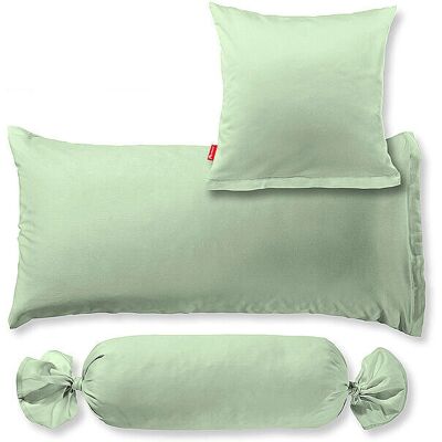 Fleuresse Federe in Satin Royal Unicolore 2 pezzi 70x90cm Verde Chiaro - Cushion Cover Fleuresse Federe in Satin Royal Unicolore 2 pezzi 70x90cm Verde Chiaro - Cushion Cover