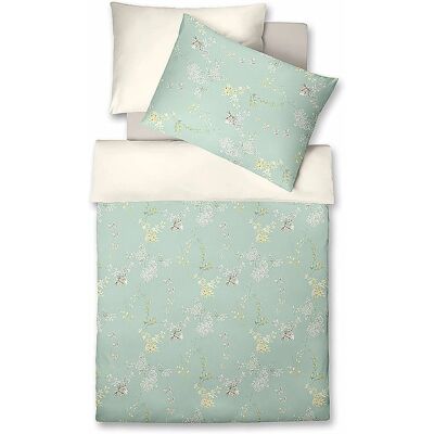 Fleuresse Satin Bettwäsche Set - Honeydew Mint - Wendbares Satin - 70x90cm/140x200cm - Bettwäsche Fleuresse Satin Bettwäsche Set - Honeydew Mint - Wendbares Satin - 70x90cm/140x200cm - Bettwäsche