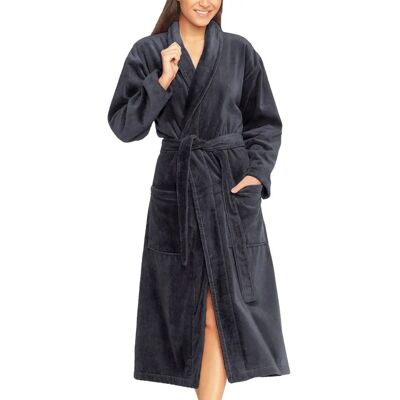 VOSSEN Feeling-L Unisex-Bademantel Webvelours Hoher Kragen VOSSEN Feeling-L Unisex-Bademantel Webvelours Hoher Kragen