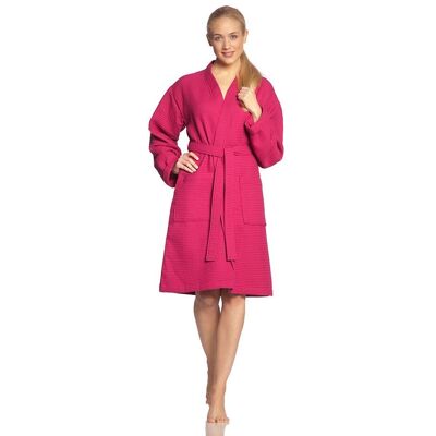 VOSSEN Rom Unisex-Bademantel - Leichter Waffelpiqué - 100cm Länge, Größe M VOSSEN Rom Unisex-Bademantel - Leichter Waffelpiqué - 100cm Länge, Größe M