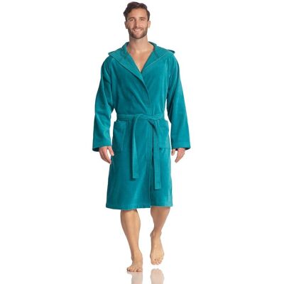 VOSSEN Texas Unisex Kapuzenbademantel - Kurz, Blau - M VOSSEN Texas Unisex Kapuzenbademantel - Kurz, Blau - M