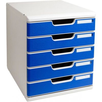 Organisateur de Bureau Exacompta 301003D - 5 Tiroirs A4, Bleu/Gris Organisateur de Bureau Exacompta 301003D - 5 Tiroirs A4, Bleu/Gris