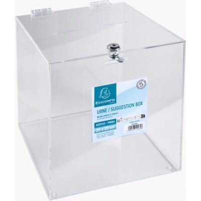 Scatola di soldi Exacompta 89158D - Acrilico trasparente con chiusura Scatola di soldi Exacompta 89158D - Acrilico trasparente con chiusura
