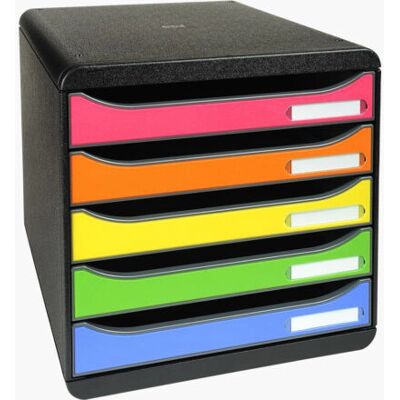 Exacompta Big Box Plus Unité de Rangement 5 Tiroirs - Noir Exacompta Big Box Plus Unité de Rangement 5 Tiroirs - Noir