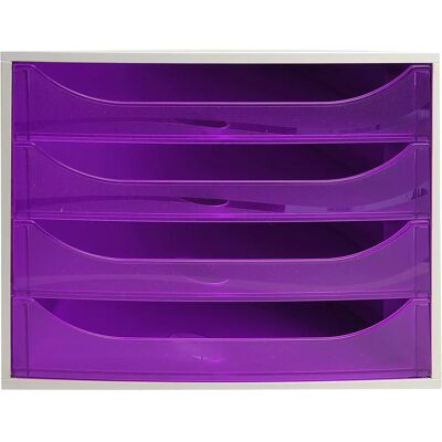 Organisateur 4 tiroirs Exacompta Violet - Rangement à tiroirs - Publicité Organisateur 4 tiroirs Exacompta Violet - Rangement à tiroirs - Publicité