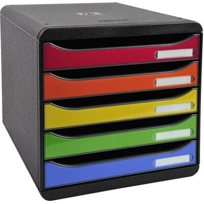 Exacompta Big-Box Plus Noir - 5 Tiroirs - Rangement Bureau Exacompta Big-Box Plus Noir - 5 Tiroirs - Rangement Bureau