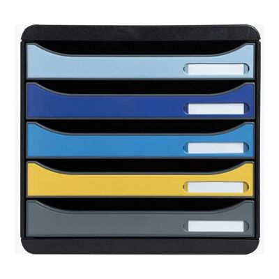 Exacompta Blue Box Organizer - 5 Schubladen A4+ umweltfreundlich Exacompta Blue Box Organizer - 5 Schubladen A4+ umweltfreundlich