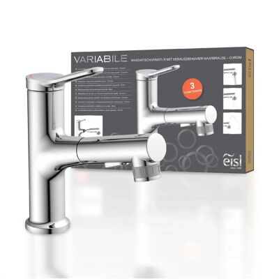 EISL - NI075VARCR Chrom Waschbeckenarmatur mit Herausziehbarer Brause - Wasserhahn EISL - NI075VARCR Chrom Waschbeckenarmatur mit Herausziehbarer Brause - Wasserhahn