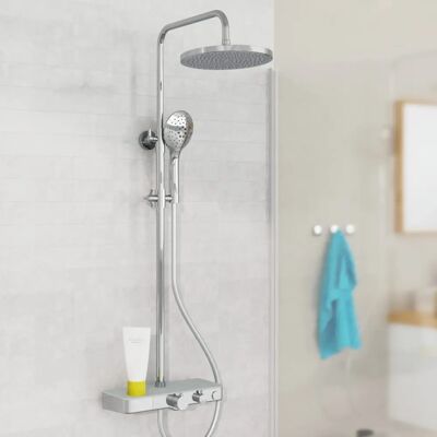 Conjunto de Ducha EISL Futura Gris Cromo con Termostato - 80x35cm Conjunto de Ducha EISL Futura Gris Cromo con Termostato - 80x35cm