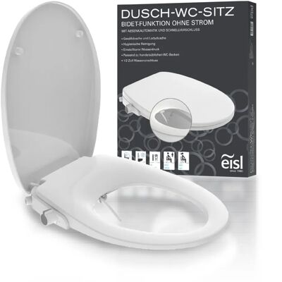 Couvercle de WC bidet blanc EISL avec fermeture douce et pression réglable - Publicité Couvercle de WC bidet blanc EISL avec fermeture douce et pression réglable - Publicité