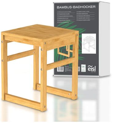 Sgabello da bagno in bambù SCHÜTTE - Rustico, impermeabile e ecologico Sgabello da bagno in bambù SCHÜTTE - Rustico, impermeabile e ecologico