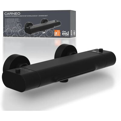 EISL CARNEO Badthermostaat - Zwart mat, 27x72cm, Veiligheid & Eco-Stopp EISL CARNEO Badthermostaat - Zwart mat, 27x72cm, Veiligheid & Eco-Stopp