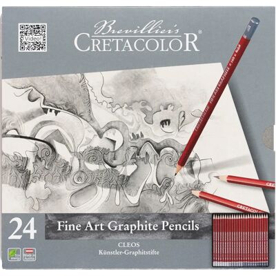 Brevillier's CRETACOLOR CLEOS Fine Art Graphite Pencils - 24 pcs Brevillier's CRETACOLOR CLEOS Fine Art Graphite Pencils - 24 pcs