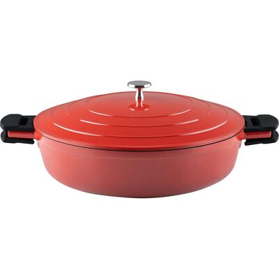 Kelomat 28cm Rouge Poêle à Ragoût en Céramique Antiadhésive - Cuisson et Rôtissage - Publicité Kelomat 28cm Rouge Poêle à Ragoût en Céramique Antiadhésive - Cuisson et Rôtissage - Publicité