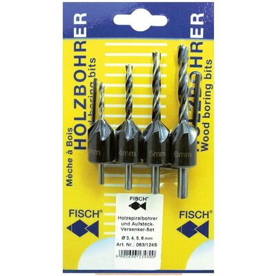 FISCH Holzbohrer-Set - 3/4/5/6mm Hexen-Vertiefersatz FISCH Holzbohrer-Set - 3/4/5/6mm Hexen-Vertiefersatz