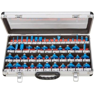 Fisch Fräser-Set - 50 Stück, Aluminiumkoffer, 8 mm Schaft - Oberfräser Fisch Fräser-Set - 50 Stück, Aluminiumkoffer, 8 mm Schaft - Oberfräser