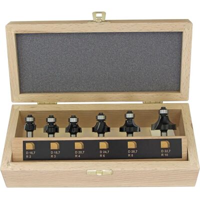 Fisch Tools - 6-teiliges Hartmetall-Abrundfräsersatz Fisch Tools - 6-teiliges Hartmetall-Abrundfräsersatz