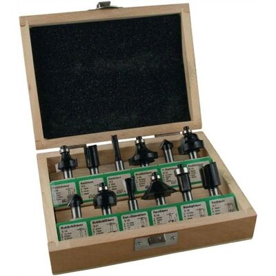 Fisch Tools - Set di fresatrici - 12 pz - Carburo - Gambo Ø 8mm - Fresatura manuale Fisch Tools - Set di fresatrici - 12 pz - Carburo - Gambo Ø 8mm - Fresatura manuale