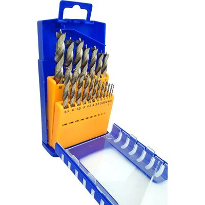 Fisch Holzspiralbohrer-Satz - 19-tlg. 1-10 mm Fisch Holzspiralbohrer-Satz - 19-tlg. 1-10 mm