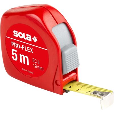 Sola Pro-Flex Maßband - 5m, Stahl, Gelb, Klasse II Sola Pro-Flex Maßband - 5m, Stahl, Gelb, Klasse II