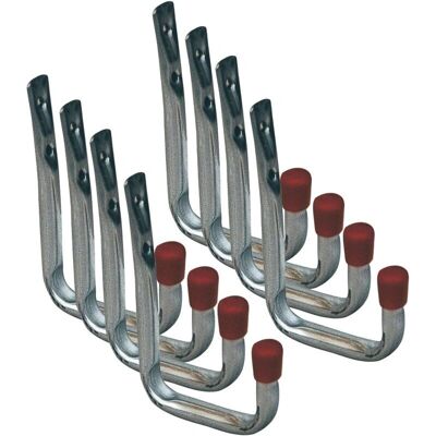 Pohl Wieszaki + Haki na ubrania, Wieszaki na ścianę w kształcie U 120x82mm ocynkowane z czerwonymi końcówkami - Wieszaki na ścianę Pohl Wieszaki + Haki na ubrania, Wieszaki na ścianę w kształcie U 120x82mm ocynkowane z czerwonymi końcówkami - Wieszaki na ścianę