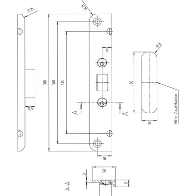KFV - Winkelschliessblech - 180 mm - direction universelle - Door hardware - Publicité KFV - Winkelschliessblech - 180 mm - direction universelle - Door hardware - Publicité