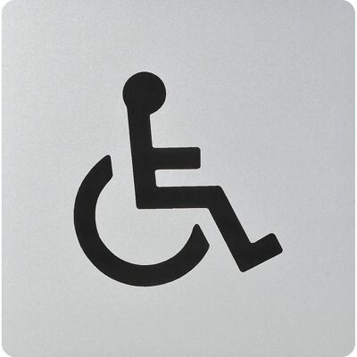 Vasalat - WC_Sign_Rollstuhl_selfadhesive - 100x100 mm - Kunststoff - alufarbig - Türschild Vasalat - WC_Sign_Rollstuhl_selfadhesive - 100x100 mm - Kunststoff - alufarbig - Türschild