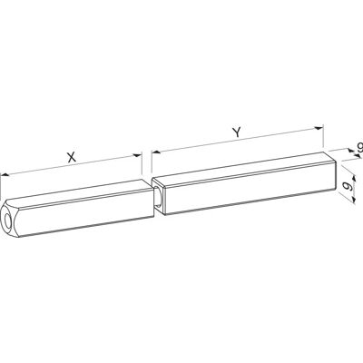 Eco - 9 mm Vierkantspindel - Außen 95 mm - Türgriff Eco - 9 mm Vierkantspindel - Außen 95 mm - Türgriff