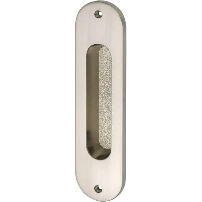 Marchesi - Schiebetürmuschel oval 38x152 - Messing vernickelt matt - 38x152mm - Door Handle Marchesi - Schiebetürmuschel oval 38x152 - Messing vernickelt matt - 38x152mm - Door Handle