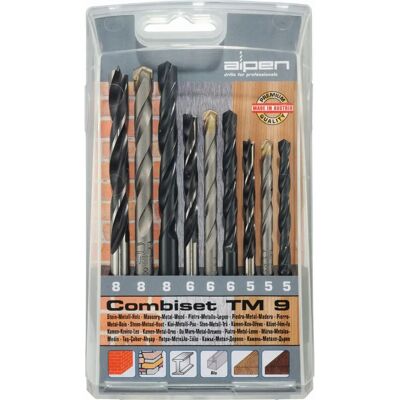 Alpen TM 9 Bohrerset - Universalsatz für Mauerwerk, Metall, Holz Alpen TM 9 Bohrerset - Universalsatz für Mauerwerk, Metall, Holz