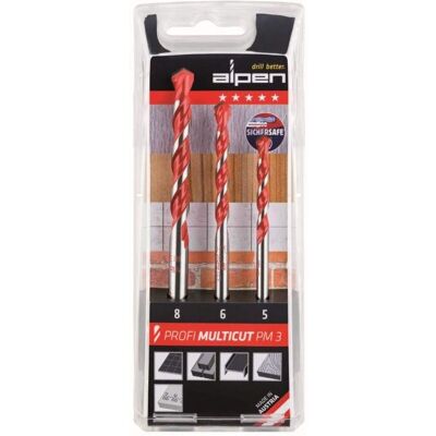 Alpen MultiCut - 3-Piece Metal Hard Tips Drill Set Alpen MultiCut - 3-Piece Metal Hard Tips Drill Set