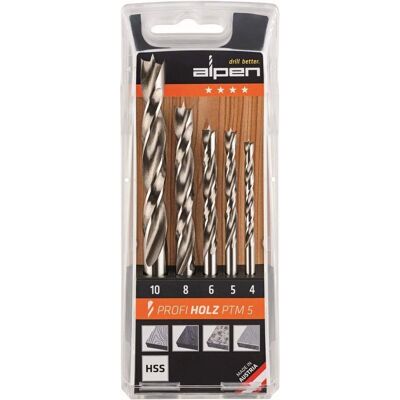 Juegos de brocas para madera Alpen 600114100 - Resistente al calor hasta 600°C Juegos de brocas para madera Alpen 600114100 - Resistente al calor hasta 600°C
