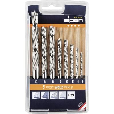 Alpen Holzspiralbohrer-Set - 3/4/5/6/8/10mm - HSS - Hitzebeständig Alpen Holzspiralbohrer-Set - 3/4/5/6/8/10mm - HSS - Hitzebeständig