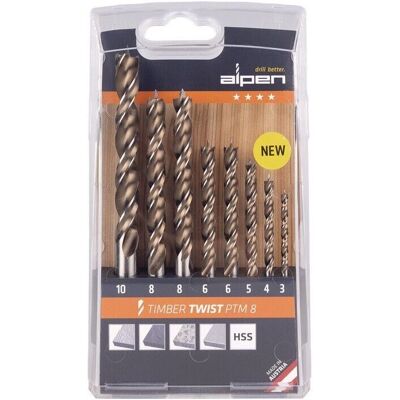 Alpen Maykestag Timber Twist Bohrersatz - 8 Stück für Holz Alpen Maykestag Timber Twist Bohrersatz - 8 Stück für Holz