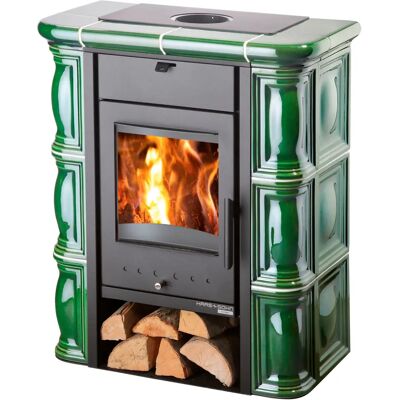 HAAS & SOHN - Tirol - 6 kW - grün - Wood-burning stove HAAS & SOHN - Tirol - 6 kW - grün - Wood-burning stove