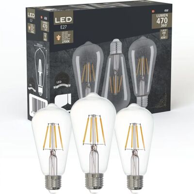 EGLO Modello E27 Set di Lampadine LED - 4W - Bianco Caldo EGLO Modello E27 Set di Lampadine LED - 4W - Bianco Caldo
