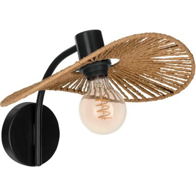 Lampa ścienna Eglo Siruela - Włókno naturalne, E27, Czarny stal Lampa ścienna Eglo Siruela - Włókno naturalne, E27, Czarny stal