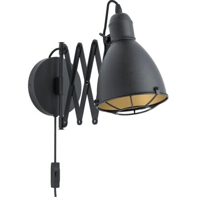 Lampada da Parete Eglo Treburley - Stile Industriale Vintage E27 Nero/Dorato Lampada da Parete Eglo Treburley - Stile Industriale Vintage E27 Nero/Dorato