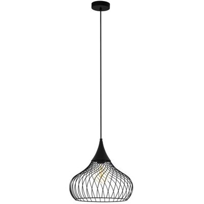 Lampa wisząca EGLO Staverton - Kształt łzy z czarnego siatka stalowego Lampa wisząca EGLO Staverton - Kształt łzy z czarnego siatka stalowego