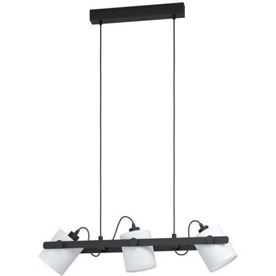 Lampa wisząca Eglo Hornwood - Nowoczesna z drewnem i stalą - 110x110 cm Lampa wisząca Eglo Hornwood - Nowoczesna z drewnem i stalą - 110x110 cm