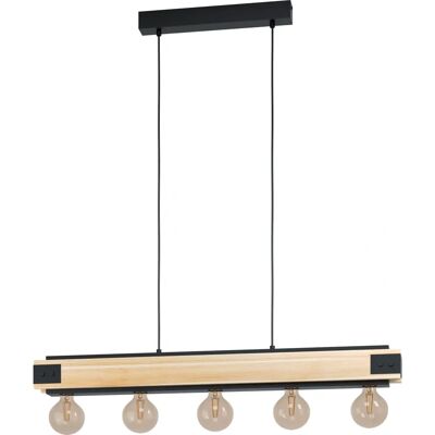 Lampa wisząca vintage Eglo Layham - 5 E27, Brązowy/Czarny - Wnętrze Lampa wisząca vintage Eglo Layham - 5 E27, Brązowy/Czarny - Wnętrze